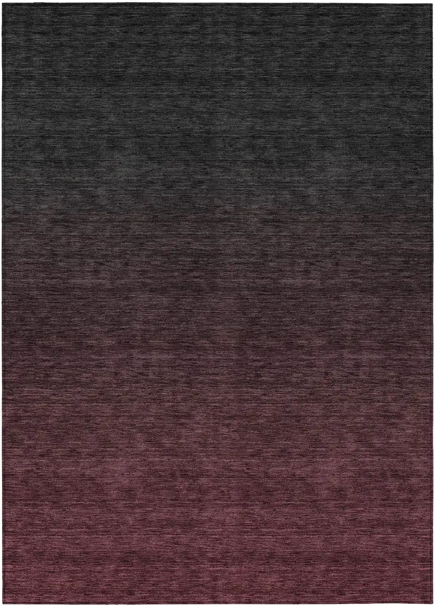Merlot And Charcoal Abstract Washable Indoor Outdoor Area Rug Photo 2