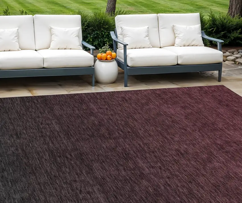 Merlot And Charcoal Abstract Washable Indoor Outdoor Area Rug Photo 1