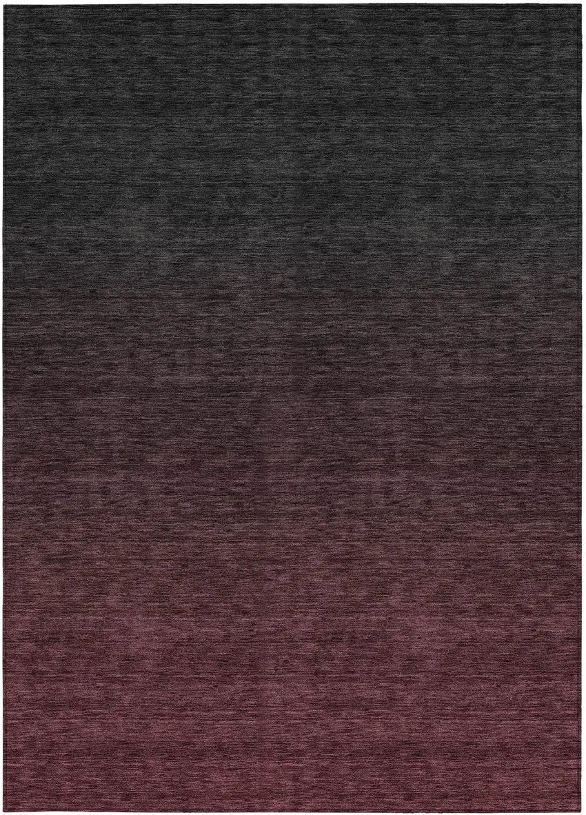 Merlot And Charcoal Abstract Washable Indoor Outdoor Area Rug Photo 7