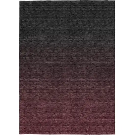 Merlot And Charcoal Abstract Washable Indoor Outdoor Area Rug Photo 7