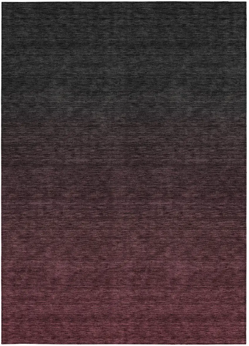 Merlot And Charcoal Abstract Washable Indoor Outdoor Area Rug Photo 7