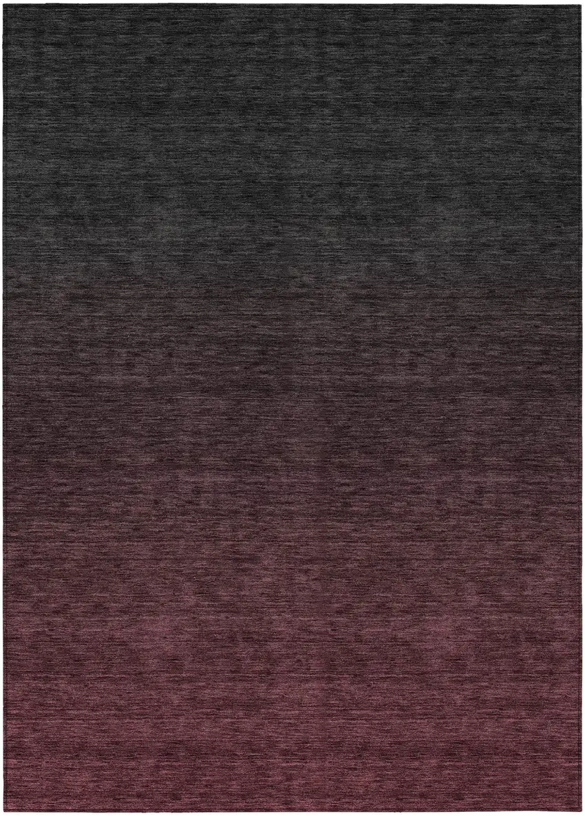 Merlot And Charcoal Abstract Washable Indoor Outdoor Area Rug Photo 2