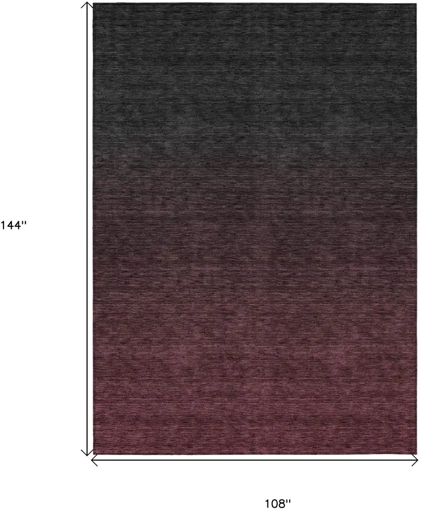 Merlot And Charcoal Abstract Washable Indoor Outdoor Area Rug Photo 3