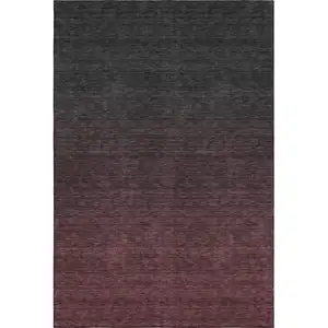 Photo of Merlot And Charcoal Ombre Washable Area Rug With UV Protection