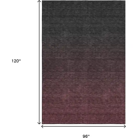 Merlot And Charcoal Ombre Washable Area Rug With UV Protection Photo 3