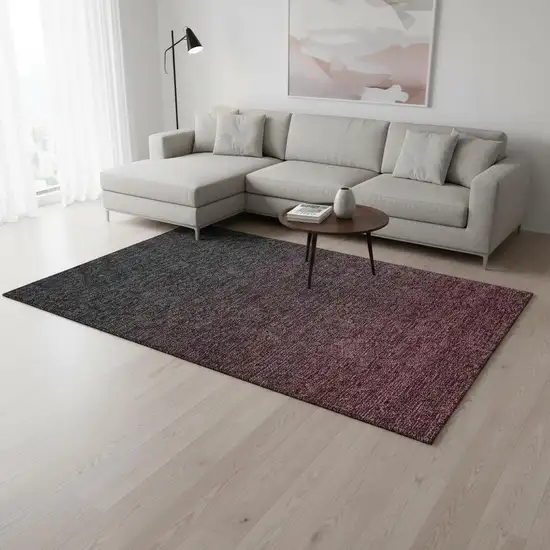 Merlot And Charcoal Ombre Washable Area Rug With UV Protection Photo 2
