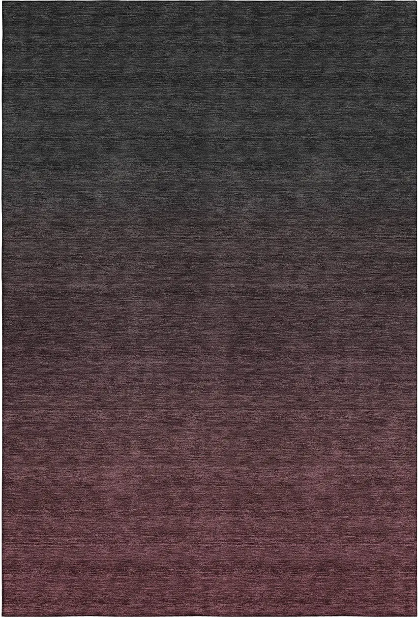 Merlot And Charcoal Ombre Washable Area Rug With UV Protection Photo 1