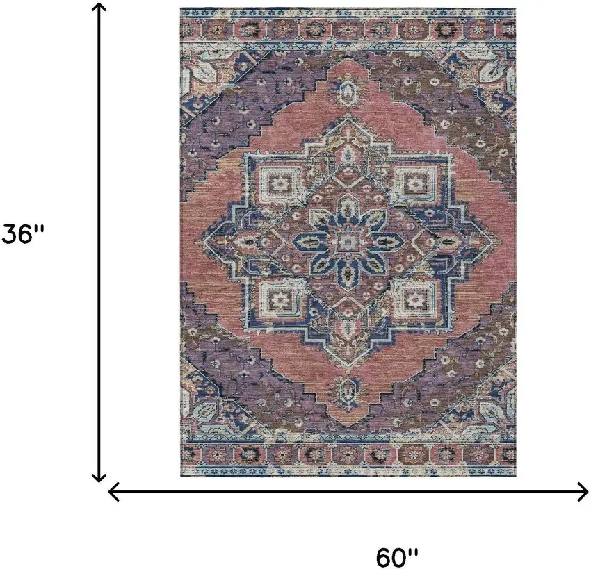 Merlot And Gold Oriental Washable Indoor Outdoor Area Rug Photo 7