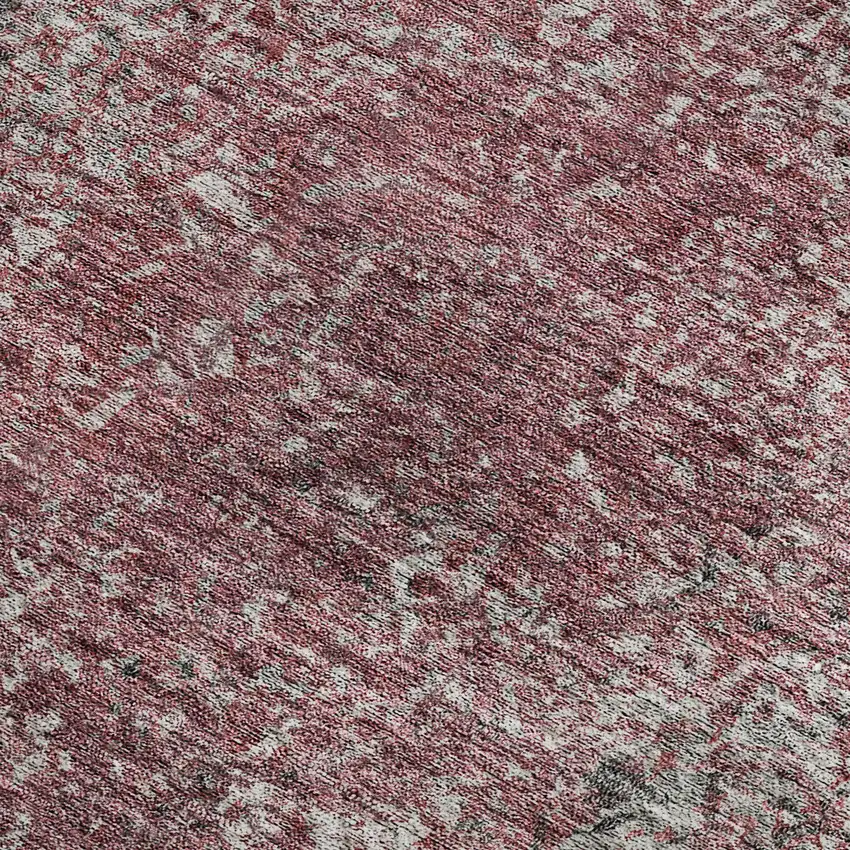 Merlot And Gray Abstract Washable Area Rug With UV Protection Photo 3