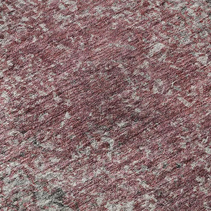 Merlot And Gray Abstract Washable Area Rug With UV Protection Photo 1