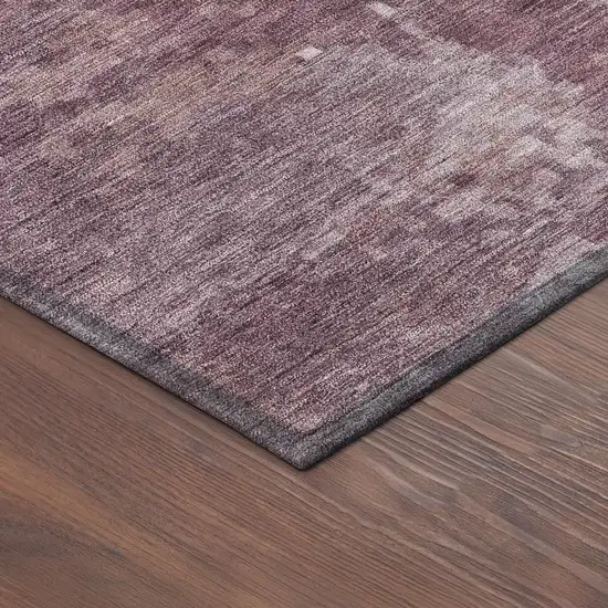 Merlot And Gray Abstract Washable Indoor Outdoor Area Rug Photo 9