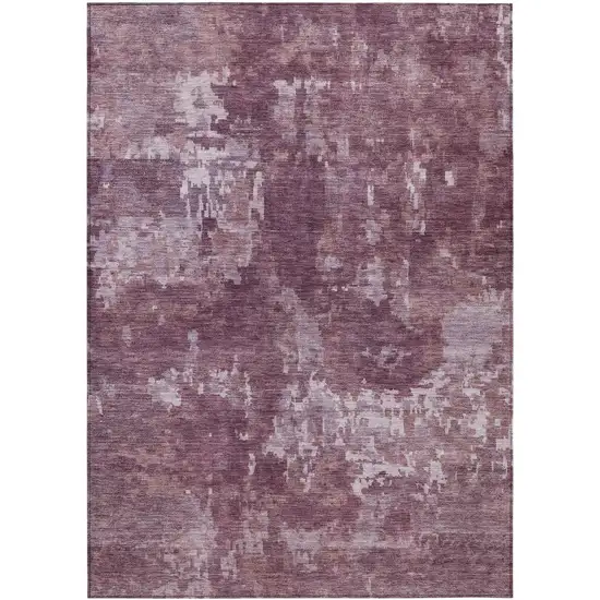 Merlot And Gray Abstract Washable Indoor Outdoor Area Rug Photo 7