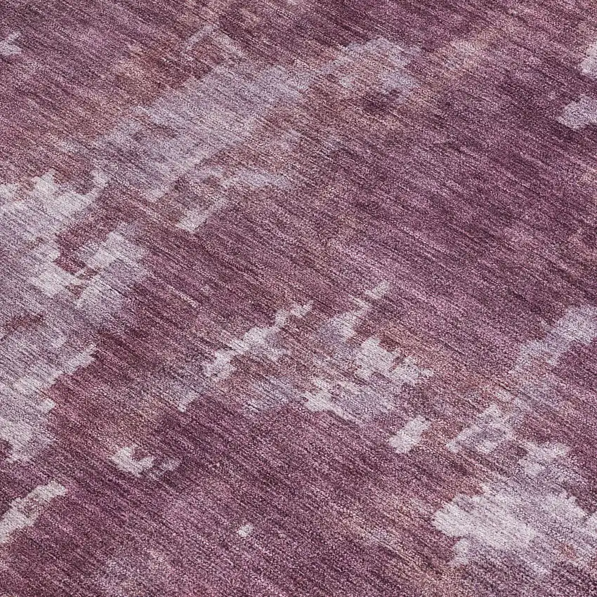 Merlot And Gray Abstract Washable Indoor Outdoor Area Rug Photo 2