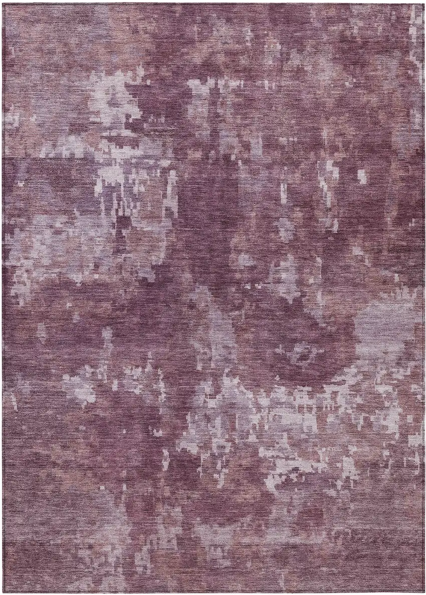 Merlot And Gray Abstract Washable Indoor Outdoor Area Rug Photo 8