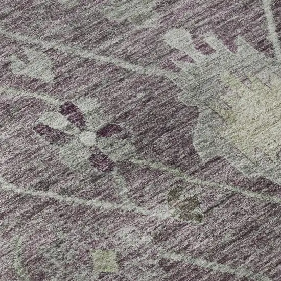 Merlot And Gray Oriental Washable Area Rug With UV Protection Photo 8