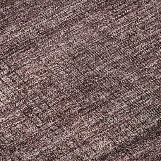 Merlot And Gray Striped Washable Area Rug With UV Protection Photo 7