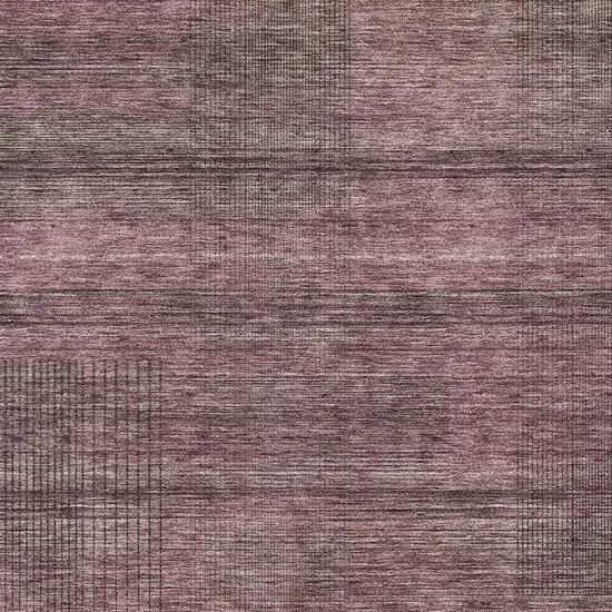 Merlot And Gray Striped Washable Area Rug With UV Protection Photo 3