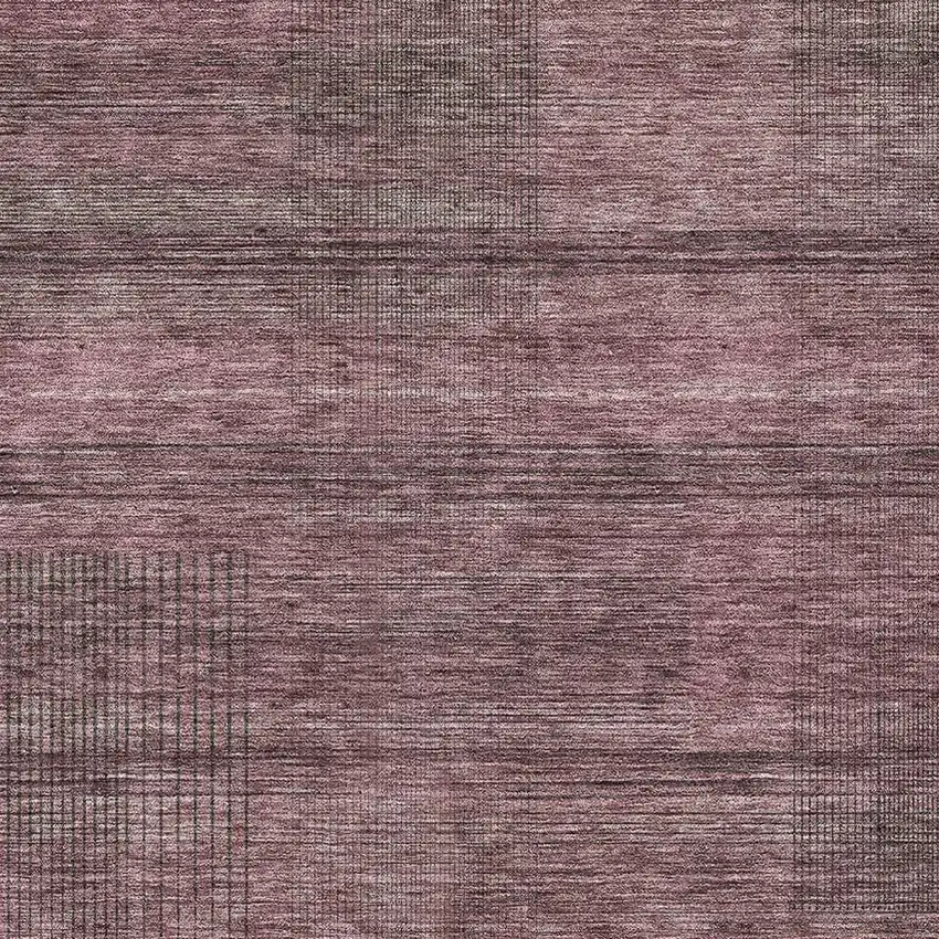 Merlot And Gray Striped Washable Area Rug With UV Protection Photo 3