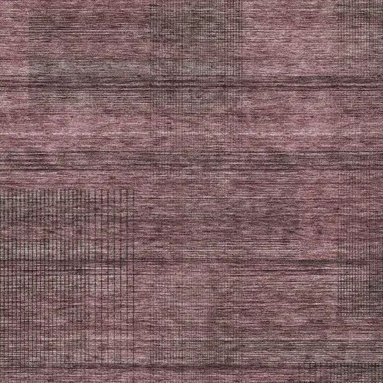 Merlot And Gray Striped Washable Indoor Outdoor Area Rug Photo 6