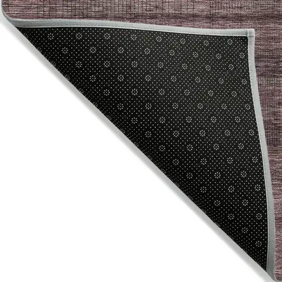 Merlot And Gray Striped Washable Indoor Outdoor Area Rug Photo 4