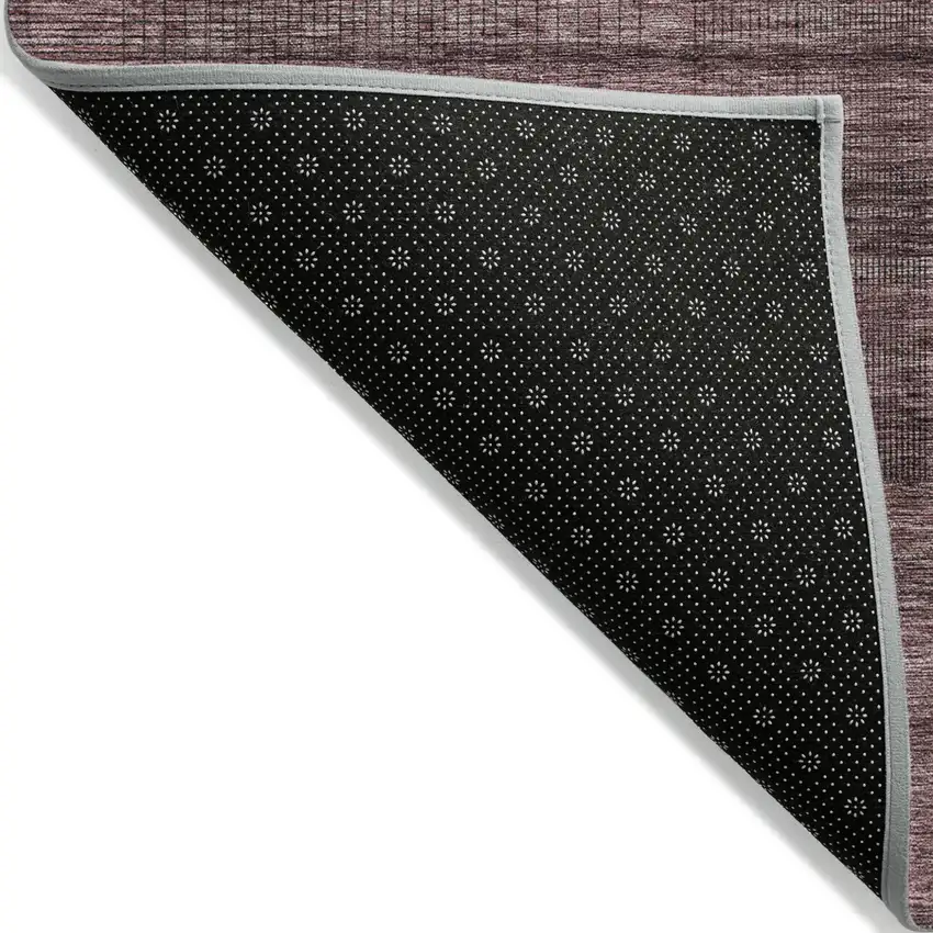 Merlot And Gray Striped Washable Indoor Outdoor Area Rug Photo 4