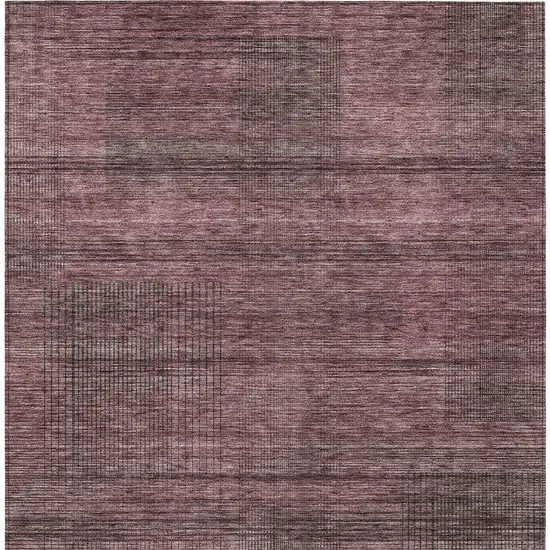 Merlot And Gray Striped Washable Indoor Outdoor Area Rug Photo 7