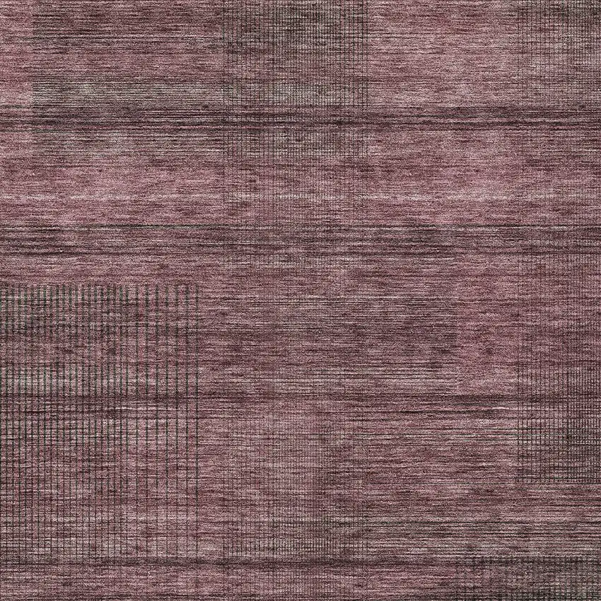 Merlot And Gray Striped Washable Indoor Outdoor Area Rug Photo 6