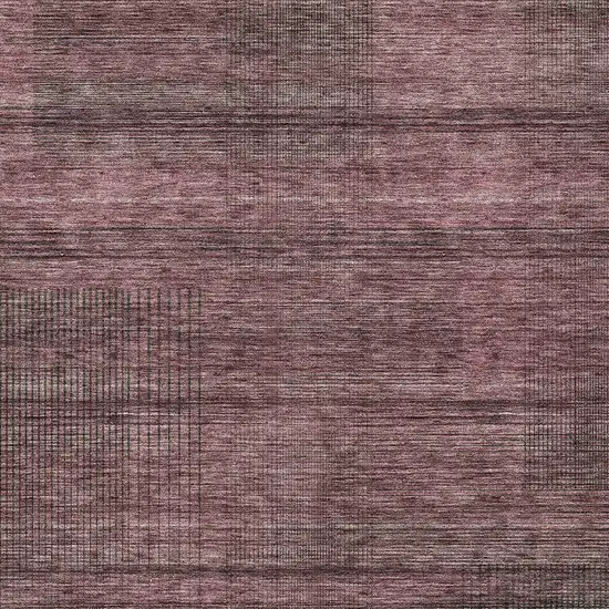 Merlot And Gray Striped Washable Indoor Outdoor Area Rug Photo 6