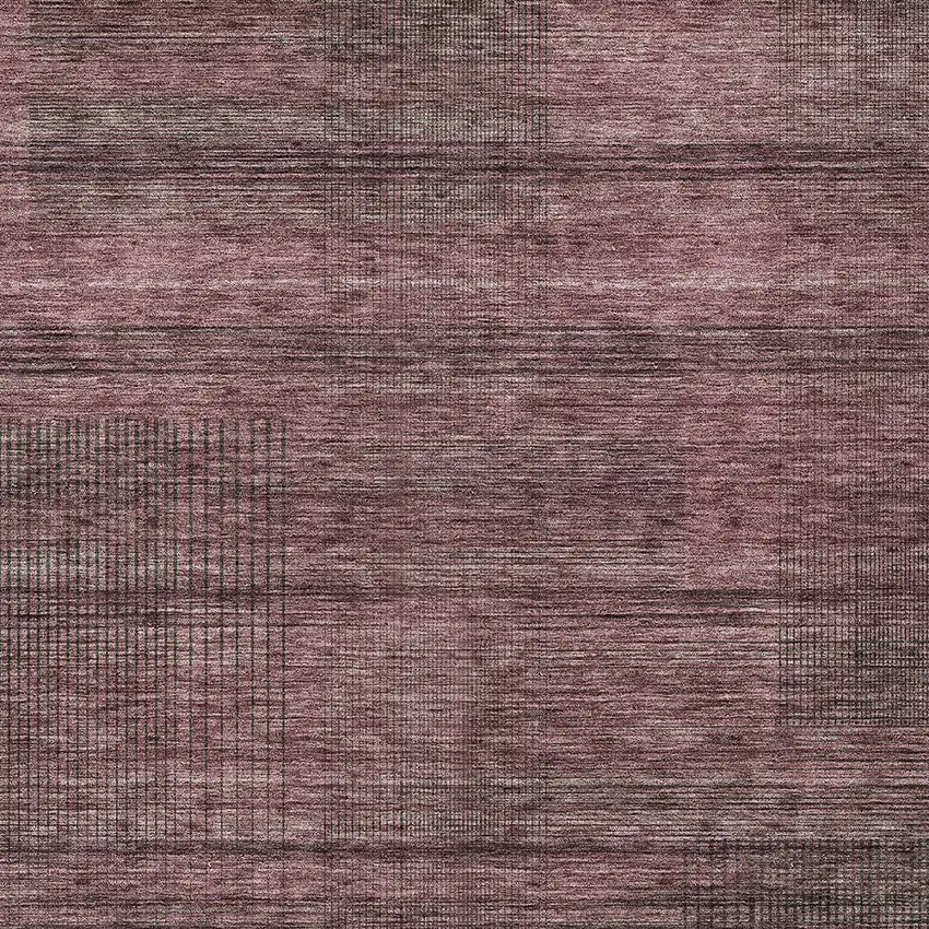 Merlot And Gray Striped Washable Indoor Outdoor Area Rug Photo 6