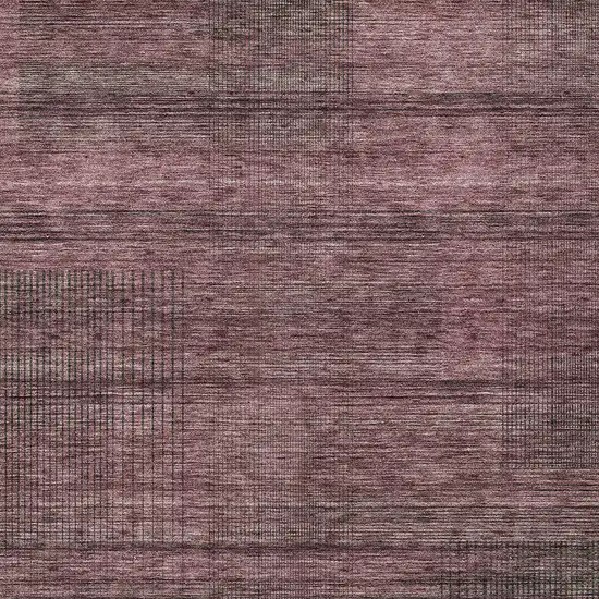 Merlot And Gray Striped Washable Indoor Outdoor Area Rug Photo 6