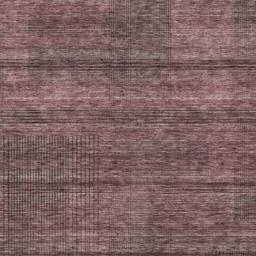 Merlot And Gray Striped Washable Indoor Outdoor Area Rug Photo 6
