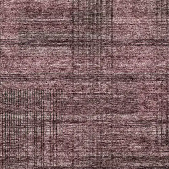 Merlot And Gray Striped Washable Indoor Outdoor Area Rug Photo 6