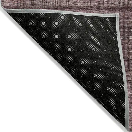 Merlot And Gray Striped Washable Indoor Outdoor Area Rug Photo 4