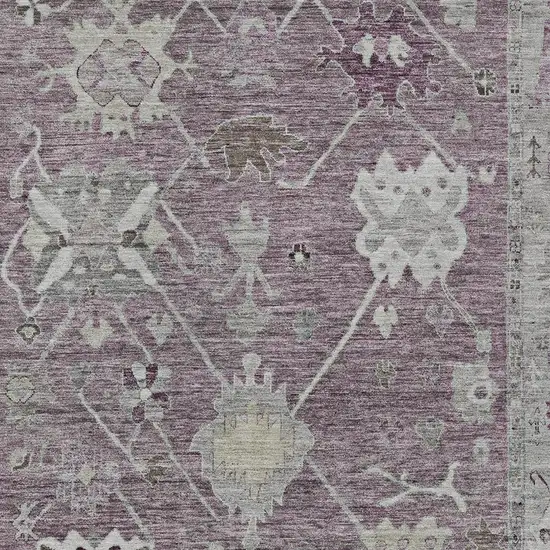 Merlot And Gray Tribal Washable Indoor Outdoor Area Rug Photo 3