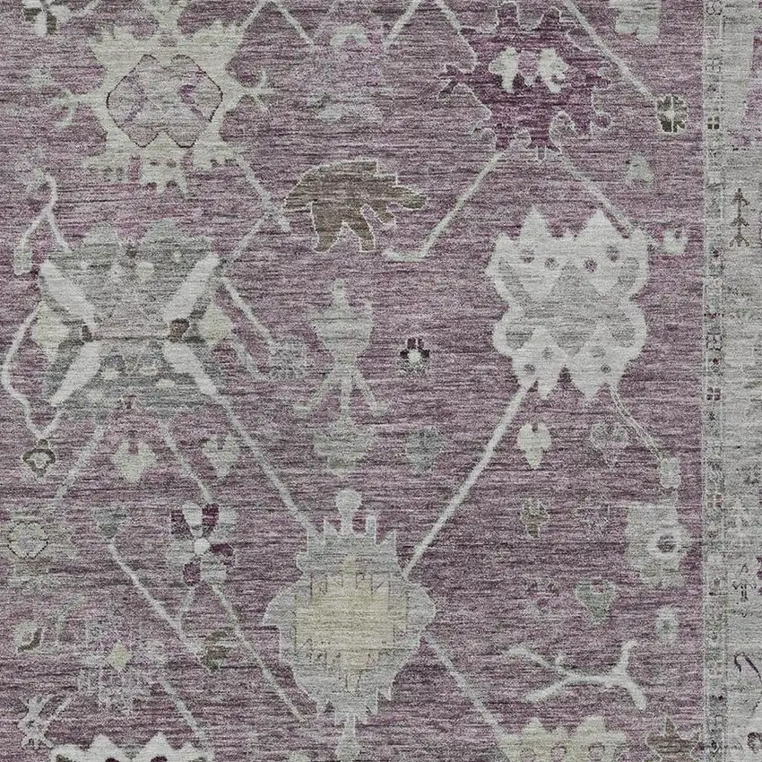 Merlot And Gray Tribal Washable Indoor Outdoor Area Rug Photo 3