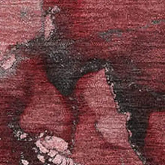 Merlot And Ivory Abstract Washable Area Rug With UV Protection Photo 7