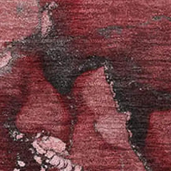 Merlot And Ivory Abstract Washable Area Rug With UV Protection Photo 3