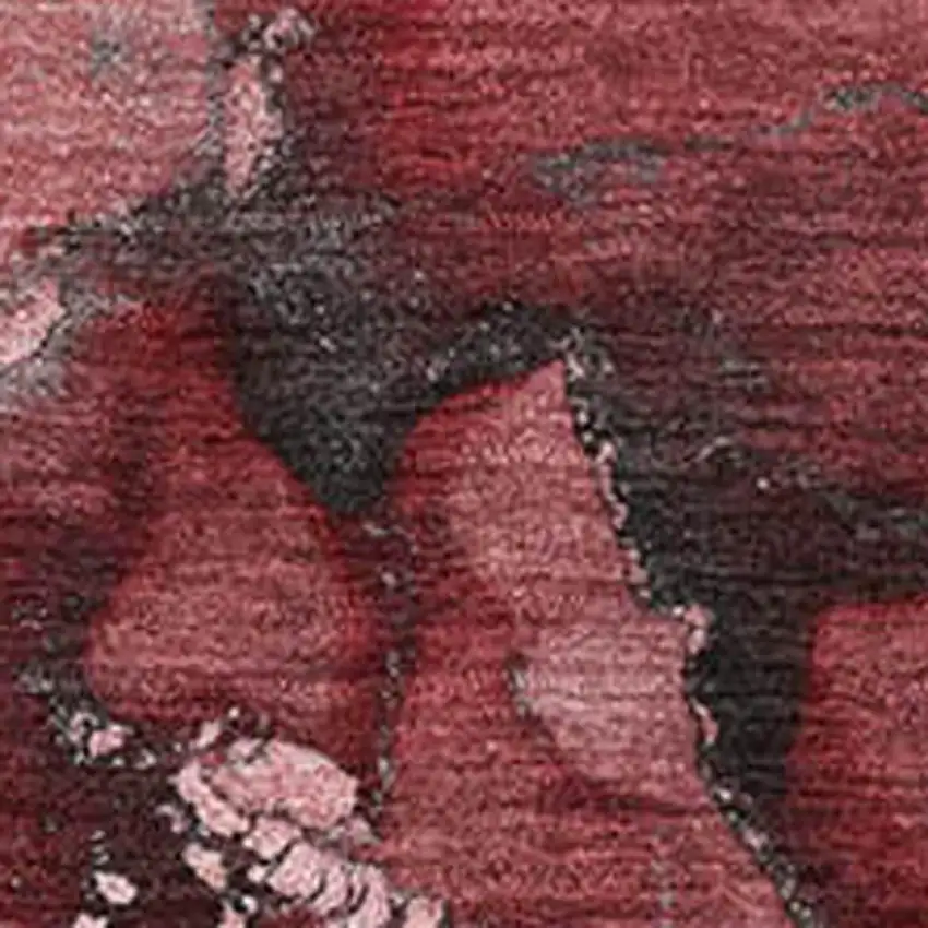 Merlot And Ivory Abstract Washable Area Rug With UV Protection Photo 3