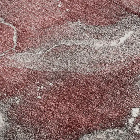 Merlot And Ivory Abstract Washable Area Rug With UV Protection Photo 5