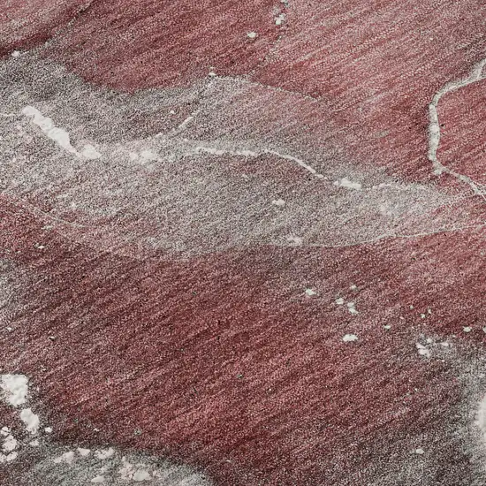 Merlot And Ivory Abstract Washable Area Rug With UV Protection Photo 3