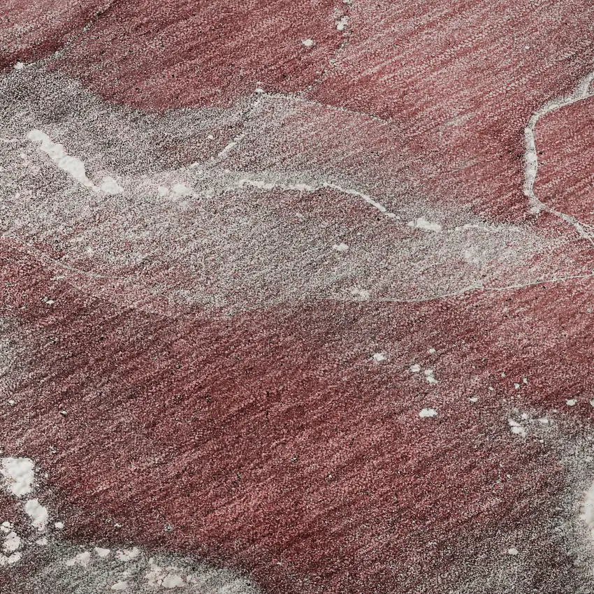 Merlot And Ivory Abstract Washable Area Rug With UV Protection Photo 3