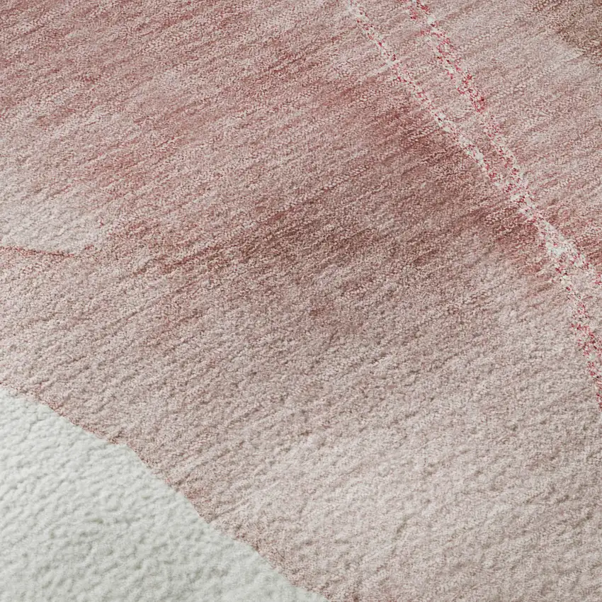 Merlot And Ivory Abstract Washable Area Rug With UV Protection Photo 3