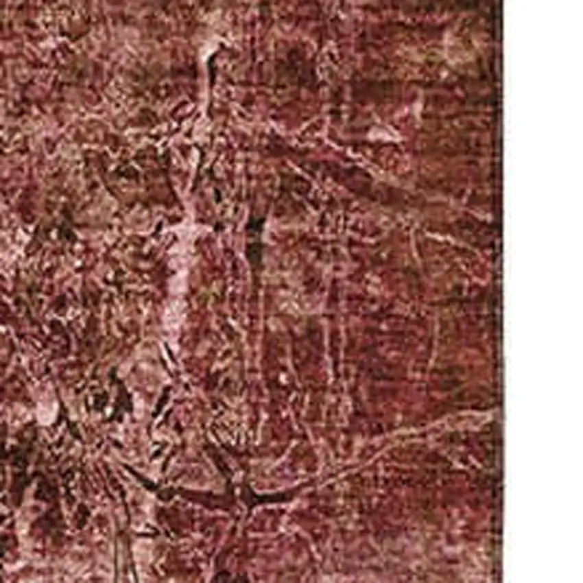 Merlot And Ivory Abstract Washable Area Rug With UV Protection Photo 8