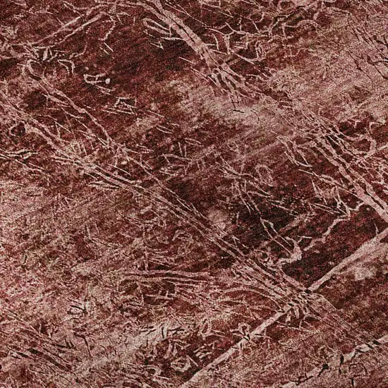 Merlot And Ivory Abstract Washable Area Rug With UV Protection Photo 9