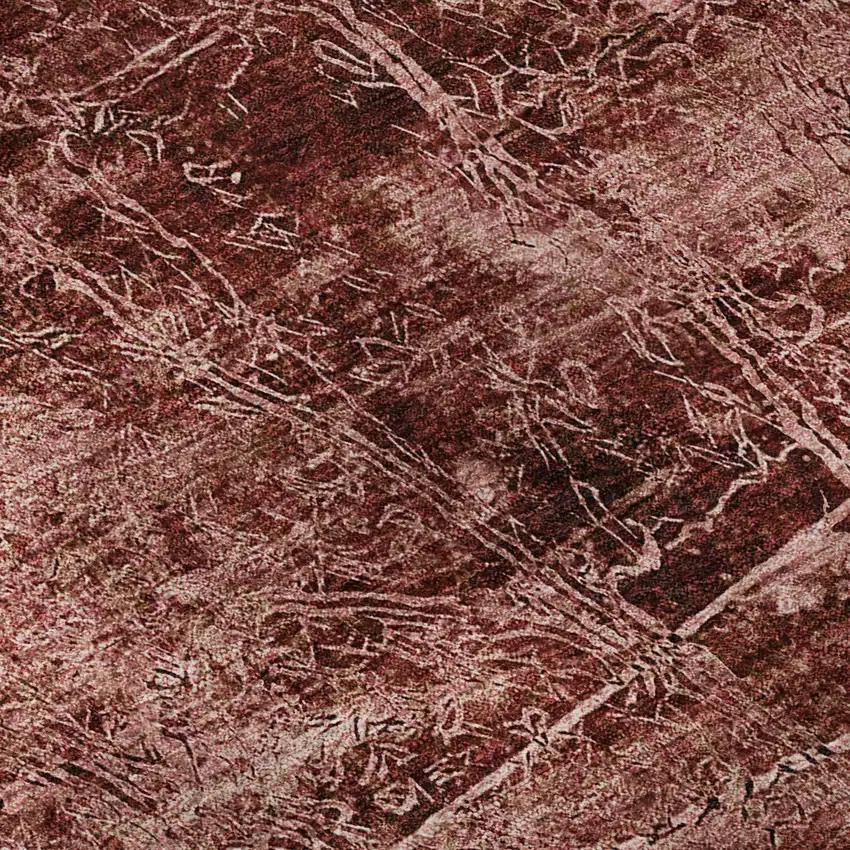 Merlot And Ivory Abstract Washable Area Rug With UV Protection Photo 9