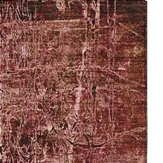 Merlot And Ivory Abstract Washable Area Rug With UV Protection Photo 5