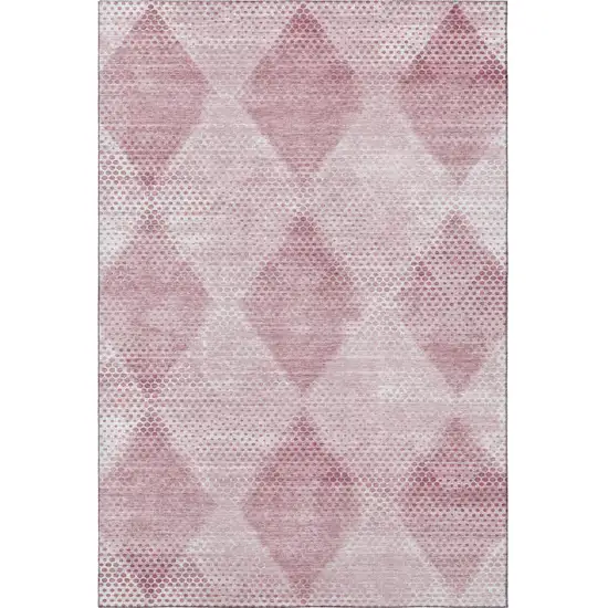Merlot And Ivory Geometric Washable Area Rug With UV Protection Photo 3
