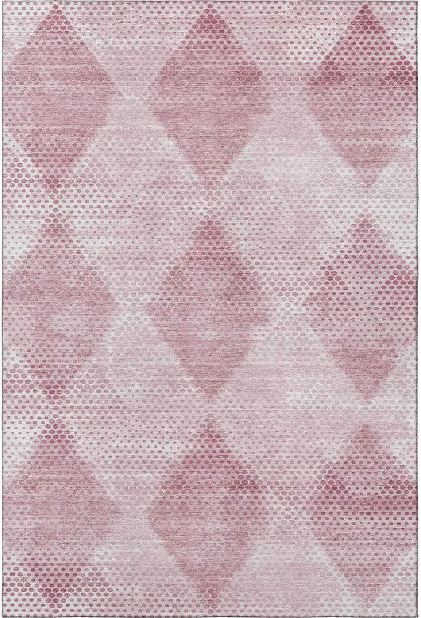 Merlot And Ivory Geometric Washable Area Rug With UV Protection Photo 3