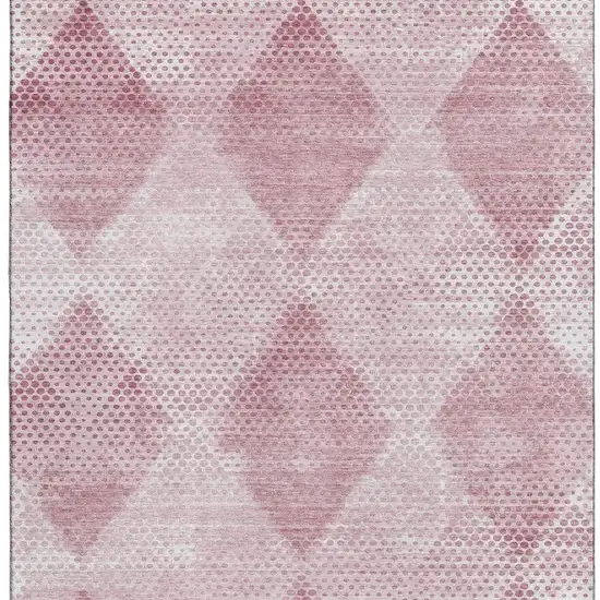 Merlot And Ivory Geometric Washable Area Rug With UV Protection Photo 3