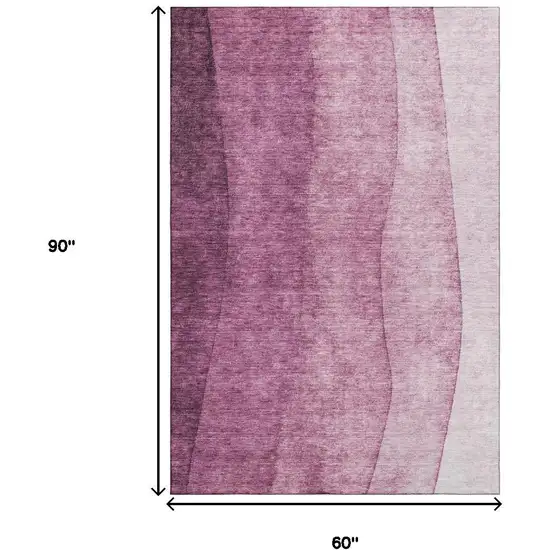 Merlot And Ivory Ombre Washable Area Rug With UV Protection Photo 6